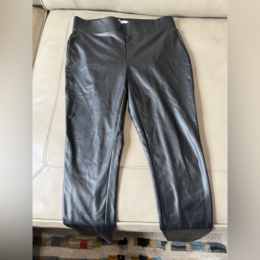 LOFT Black Faux Leather Pants